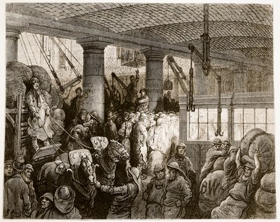 شارع ريفرسايد ، من "لندن ، رحلة حج" ، كتبه ويليام بلانشارد جيرولد (1826-1884) دون نقش بواسطة حانة تشارلز لابلانت (ت 1903). 1872 بواسطة Gustave Dore